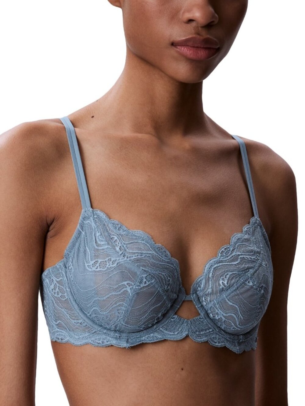 Calvin Klein Sensual Stretch Lace Unlined Full Coverage Bra Size 34C QF8120 Lead